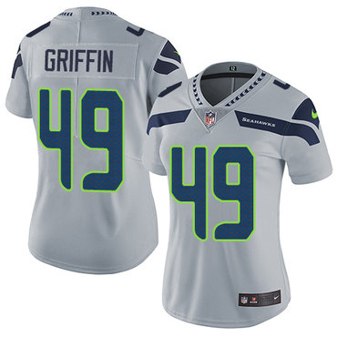 Personalized Seahawks #49 Shaquem Griffin Grey Alternate Women’s Stitched NFL Untouchable Limited Jersey