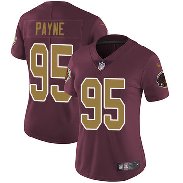 Personalized Redskins #95 Da’Ron Payne Burgundy Red Alternate Women’s Stitched NFL Untouchable Limited Jersey