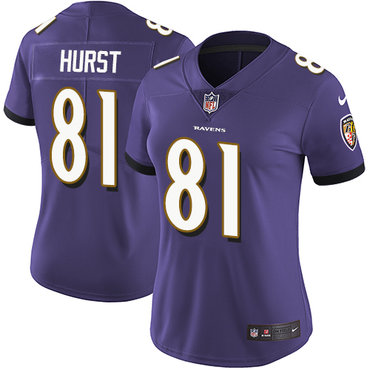 Personalized Ravens #81 Hayden Hurst Purple Team Color Women’s Stitched NFL Untouchable Limited Jersey