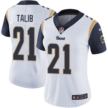 Personalized Rams #21 Aqib Talib White Women’s Stitched NFL Untouchable Limited Jersey