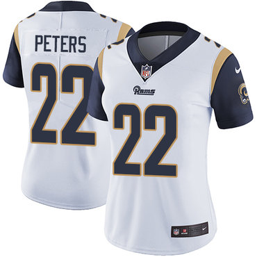 Personalized Rams #22 Marcus Peters White Women’s Stitched NFL Untouchable Limited Jersey