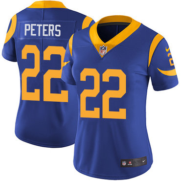 Personalized Rams #22 Marcus Peters Royal Blue Alternate Women’s Stitched NFL Untouchable Limited Jersey