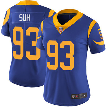 Personalized Rams #93 Ndamukong Suh Royal Blue Alternate Women’s Stitched NFL Untouchable Limited Jersey