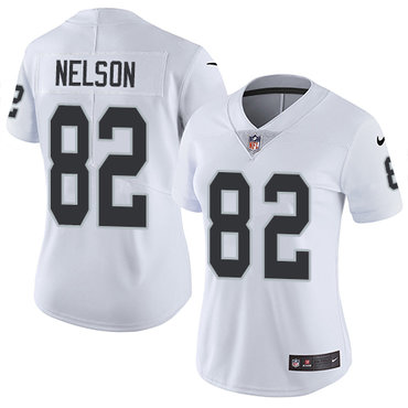 Personalized Raiders #82 Jordy Nelson White Women’s Stitched NFL Untouchable Limited Jersey