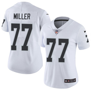 Personalized Raiders #77 Kolton Miller White Women’s Stitched NFL Untouchable Limited Jersey