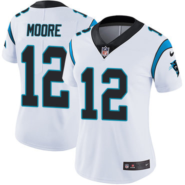 Personalized Panthers #12 DJ Moore White Women’s Stitched NFL Untouchable Limited Jersey