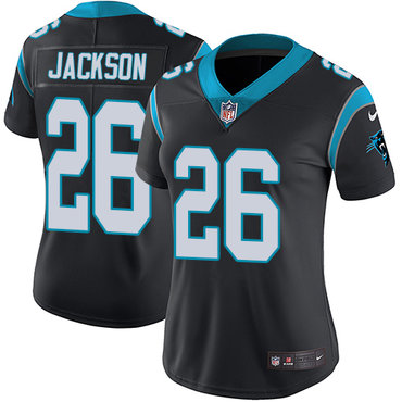 Personalized Panthers #26 Donte Jackson Black Team Color Women’s Stitched NFL Untouchable Limited Jersey