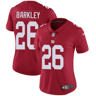 Personalized Giants #26 Saquon Barkley Red Alternate Women’s Stitched NFL Untouchable Limited Jersey