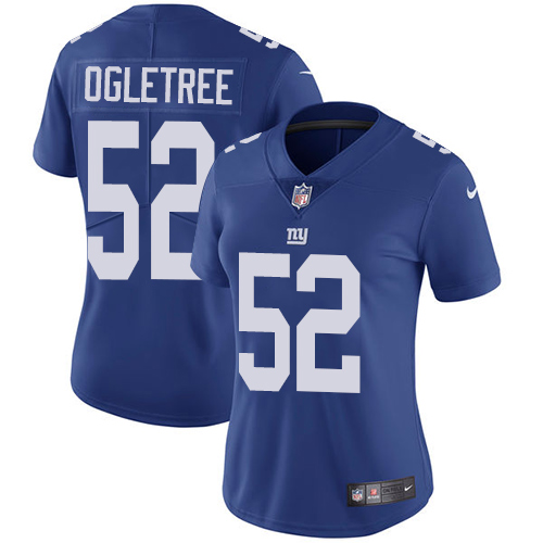 Personalized Giants #52 Alec Ogletree Royal Blue Team Color Women’s Stitched NFL Untouchable Limited Jersey