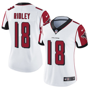 Personalized Falcons #18 Calvin Ridley White Women’s Stitched NFL Untouchable Limited Jersey
