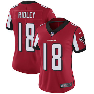 Personalized Falcons #18 Calvin Ridley Red Team Color Women’s Stitched NFL Untouchable Limited Jersey