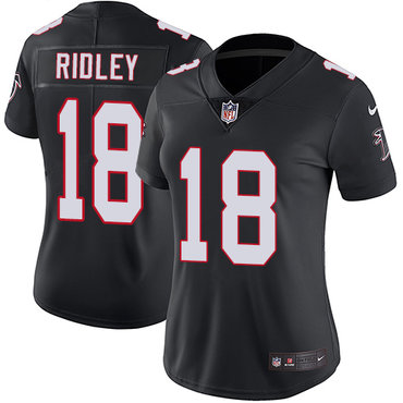 Personalized Falcons #18 Calvin Ridley Black Alternate Women’s Stitched NFL Untouchable Limited Jersey