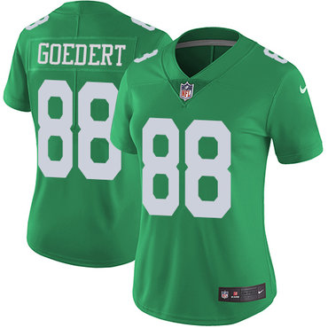 Personalized Eagles #88 Dallas Goedert Green Women’s Stitched NFL Limited Rush Jersey