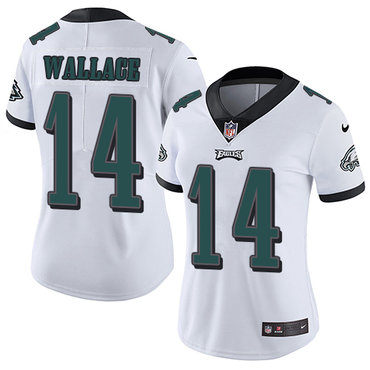 Personalized Eagles #14 Mike Wallace White Women’s Stitched NFL Untouchable Limited Jersey
