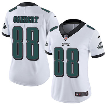 Personalized Eagles #88 Dallas Goedert White Women’s Stitched NFL Untouchable Limited Jersey