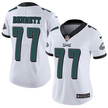 Personalized Eagles #77 Michael Bennett White Women’s Stitched NFL Untouchable Limited Jersey