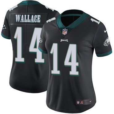 Personalized Eagles #14 Mike Wallace Black Alternate Women’s Stitched NFL Untouchable Limited Jersey