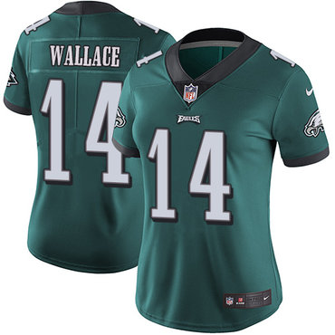 Personalized Eagles #14 Mike Wallace Midnight Green Team Color Women’s Stitched NFL Untouchable Limited Jersey