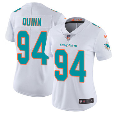 Personalized Dolphins #94 Robert Quinn White Women’s Stitched NFL Untouchable Limited Jersey