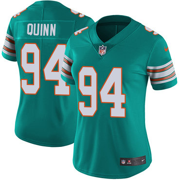 Personalized Dolphins #94 Robert Quinn Aqua Green Alternate Women’s Stitched NFL Untouchable Limited Jersey