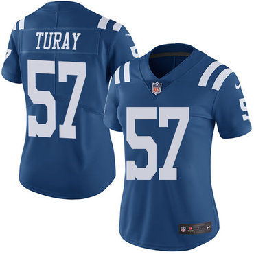 Personalized Colts #57 Kemoko Turay Royal Blue Women’s Stitched NFL Limited Rush Jersey