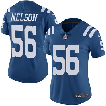 Personalized Colts #56 Quenton Nelson Royal Blue Women’s Stitched NFL Limited Rush Jersey