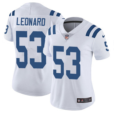 Personalized Colts #53 Darius Leonard White Women’s Stitched NFL Untouchable Limited Jersey