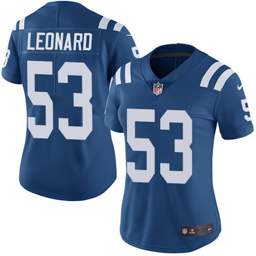Personalized Colts #53 Darius Leonard Royal Blue Team Color Women’s Stitched NFL Untouchable Limited Jersey