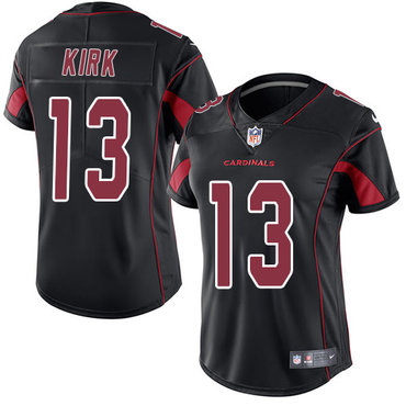Personalized Cardinals #13 Christian Kirk Black Women’s Stitched NFL Limited Rush Jersey