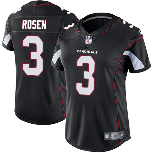 Personalized Cardinals #3 Josh Rosen Black Alternate Women’s Stitched NFL Untouchable Limited Jersey