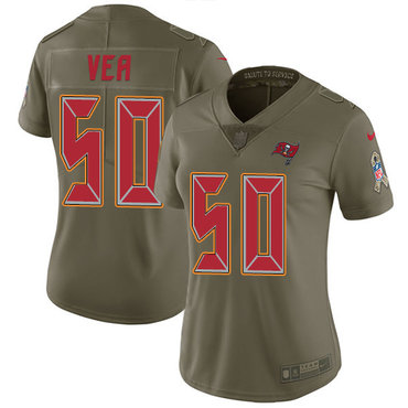 Personalized Buccaneers #50 Vita Vea Olive Women’s Stitched NFL Limited 2017 Salute to Service Jersey