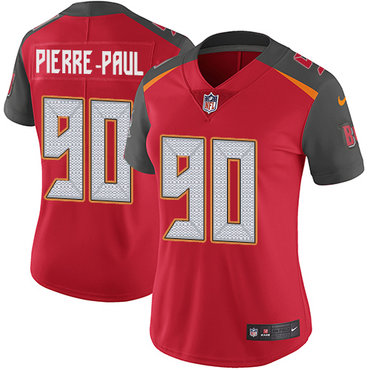 Personalized Buccaneers #90 Jason Pierre-Paul Red Team Color Women’s Stitched NFL Untouchable Limited Jersey