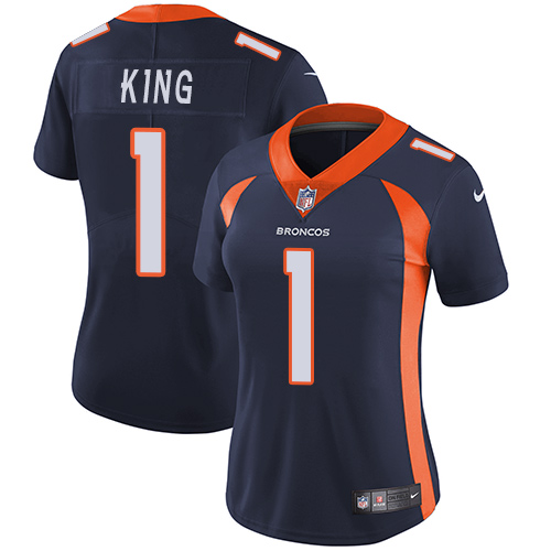Personalized Broncos #1 Marquette King Blue Alternate Women’s Stitched NFL Untouchable Limited Jersey