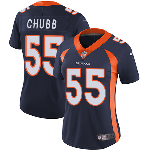 Personalized Broncos #55 Bradley Chubb Blue Alternate Women’s Stitched NFL Untouchable Limited Jersey