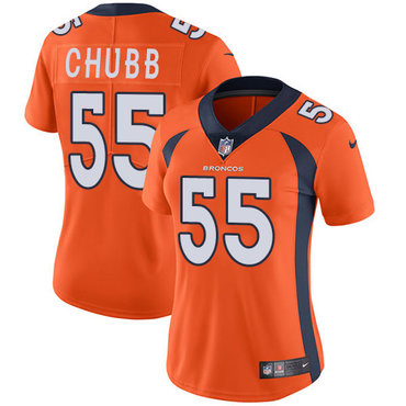 Personalized Broncos #55 Bradley Chubb Orange Team Color Women’s Stitched NFL Untouchable Limited Jersey