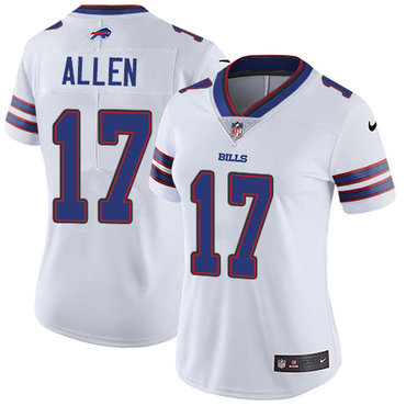 Personalized Bills #17 Josh Allen White Women’s Stitched NFL Untouchable Limited Jersey
