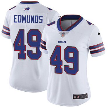 Personalized Bills #49 Tremaine Edmunds White Women’s Stitched NFL Untouchable Limited Jersey
