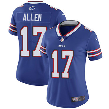 Personalized Bills #17 Josh Allen Royal Blue Team Color Women’s Stitched NFL Untouchable Limited Jersey
