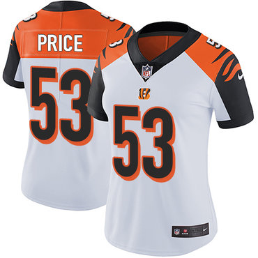 Personalized Bengals #53 Billy Price White Women’s Stitched NFL Untouchable Limited Jersey