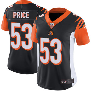 Personalized Bengals #53 Billy Price Black Team Color Women’s Stitched NFL Untouchable Limited Jersey