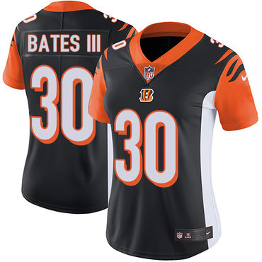 Personalized Bengals #30 Jessie Bates III Black Team Color Women’s Stitched NFL Untouchable Limited Jersey
