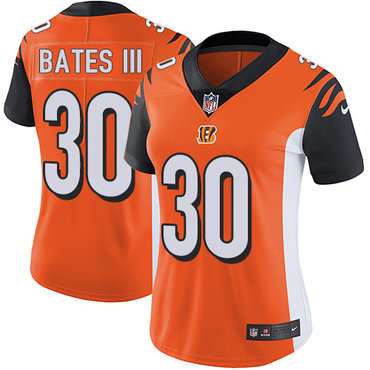 Personalized Bengals #30 Jessie Bates III Orange Alternate Women’s Stitched NFL Untouchable Limited Jersey