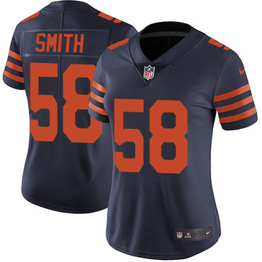 Personalized Bears #58 Roquan Smith Navy Blue Alternate Women’s Stitched NFL Untouchable Limited Jersey