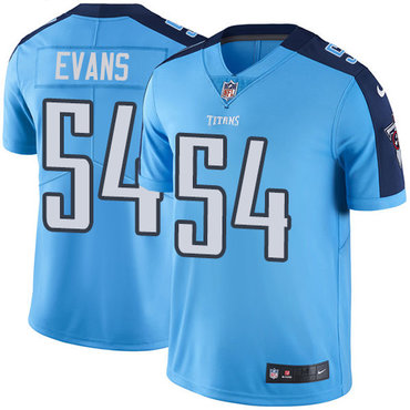 Personalized Titans #54 Rashaan Evans Light Blue Youth Stitched NFL Limited Rush Jersey