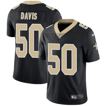Personalized Saints #50 DeMario Davis Black Team Color Youth Stitched NFL Untouchable Limited Jersey
