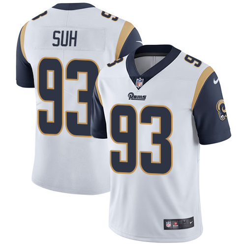 Personalized Rams #93 Ndamukong Suh White Youth Stitched NFL Untouchable Limited Jersey