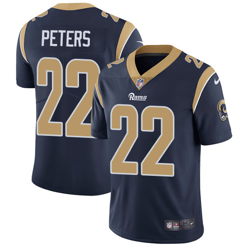Personalized Rams #22 Marcus Peters Navy Blue Team Color Youth Stitched NFL Untouchable Limited Jersey