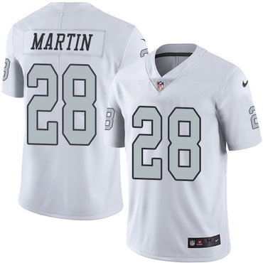 Personalized Raiders #28 Doug Martin White Youth Stitched NFL Limited Rush Jersey