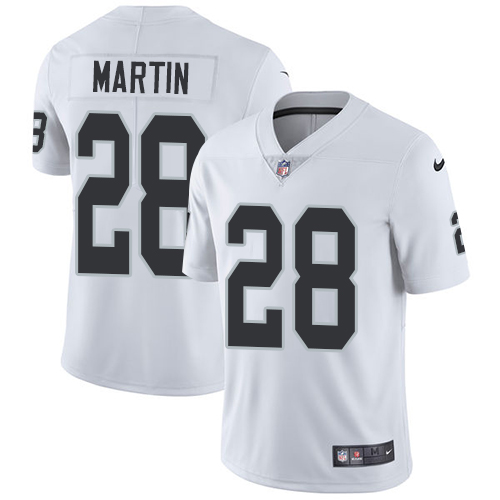 Personalized Raiders #28 Doug Martin White Youth Stitched NFL Untouchable Limited Jersey