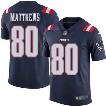 Personalized Patriots #80 Jordan Matthews Navy Blue Youth Stitched NFL Limited Rush Jersey
